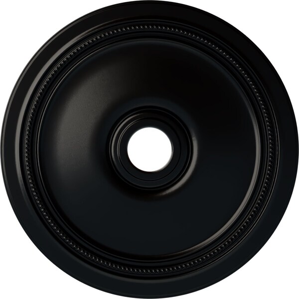 Ekena Millwork Diane Ceiling Medallion (Fits Canopies up to 6 1/4"), 24"OD x 3 5/8"ID x 1 1/4"P, Jet Black CM24DIBLF - main